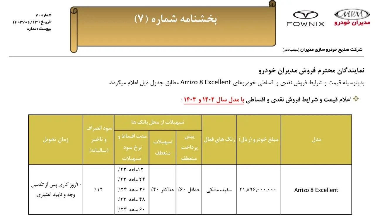 جزئیات فروش فونیکس آریزو ۸ اعلام شد