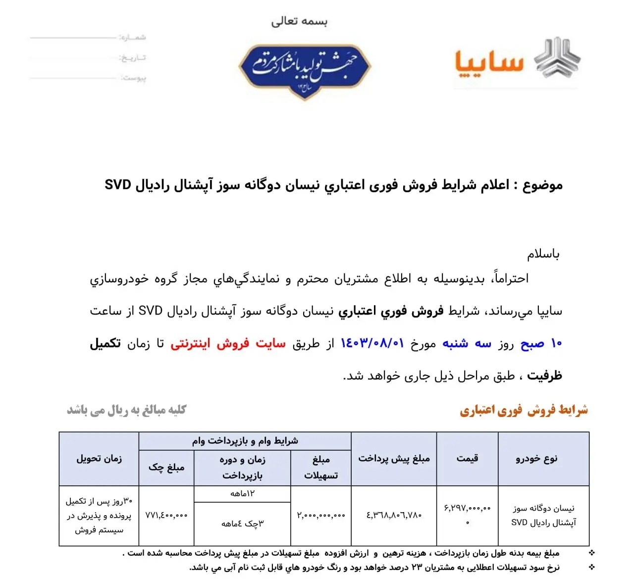 فروش فوری وانت نیسان ویژه آبان ۱۴۰۳ + جزئیات