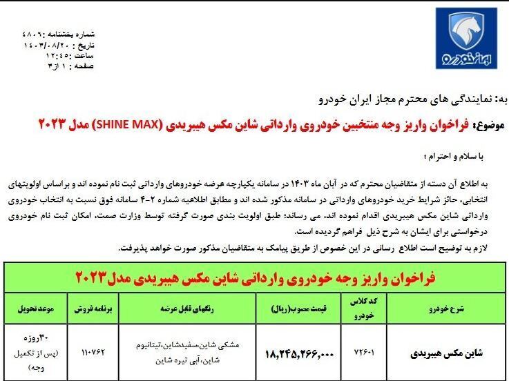 ثبت نام فروش فوق العاده ایران خودرو آبان ۱۴۰۳ آغاز شد / تحویل ۳۰ روزه + لینک سایت