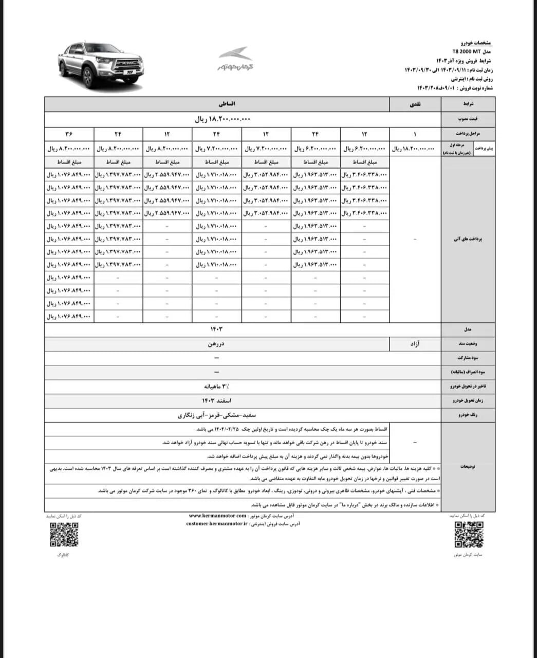 آغاز ثبت نام کرمان موتور آذر ۱۴۰۳ / با اقساط ۳ ساله خودرو بخرید + تحویل ۹۰ روزه