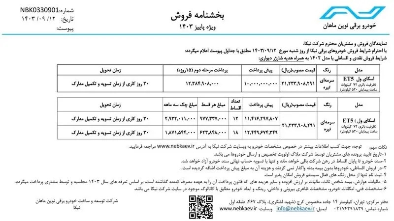 آغاز فروش اولین خودرو تمام برقی ایرانی + جزئیات و شرایط